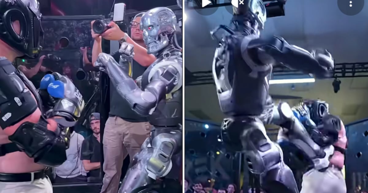 Peleó contra robots humanoides en San Francisco, se lastimó la mano y terminó denunciado por la Comisión Atlética