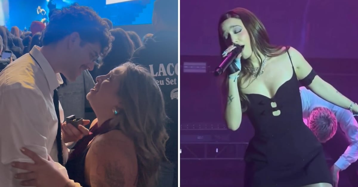 La propuesta de casamiento que se coló en el escenario de Ángela Torres y la hizo llorar a horas del show
